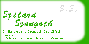 szilard szongoth business card